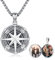 OHAYOO Kette mit Foto & Kompass Anhänger | 925 Sterling Silber Medaillon zum Öffnen – Persönliches Geschenk für Damen/Herren mit eigenem Bild, perfekt für Paare & Familien