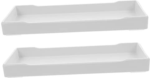 TOPPERFUN 2 Piezas Bandeja de plástico rectangular plato de servicio bandejas de comida forma bandeja blanca largo fruta bandeja de servicio blanco bandeja de platos Reutilizable