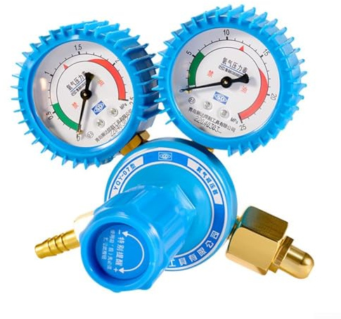 Régulateur de gaz multifonction pour oxygène, acétylène et propane avec manomètre résistant aux chocs pour usage industriel (compteur d'oxygène)