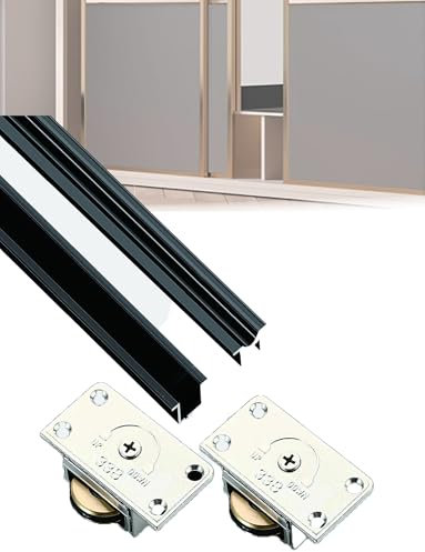 Générique Kit de quincaillerie for Portes de Grange coulissantes, Rail Unique, for placards de Rangement, Portes de Grange et Organisation de la Maison(80cm/31.4in)