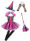 Baby Girl Halloween Dress,Witch Costume 3 Year Old Hat Kid Costumes Fancy Dress Outfit Yellow Clothes Kids Witches Broomstick Purple Black Themed Party Carnival Christmas (Pink-C,10-12 Years)