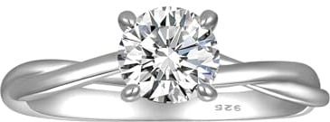 YL Moissanite Ring 0,8 Karat 0,8 Karat Farbe D VVS1 Unendlichkeit Verlobungsring 925er Sterlingsilber Schmuck Geschenke für Damen Freundin Mutter