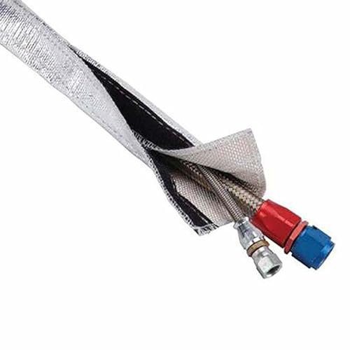 CiCixixi 1 m de Aluminio de Titanio y Tubo de Protección Cubierta Térmica de Tela de Fibra de Vidrio, Manguito de Protección Térmica Manguito Aluminizado 40MM