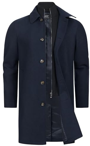 JEFF Herren JFTyler Klassischer Herrenmantel Winterjacke mit Strickeinsatz | Eleganter Herrenmantel im zeitlosem Design, Wintermantel, Businessmantel, Parka, Übergangsmantel, Wollmantel für Männer