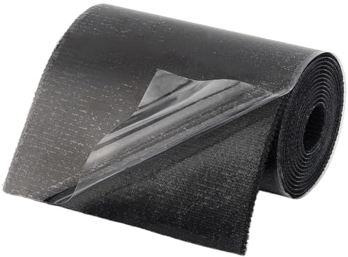 GORGECRAFT 1.6 m X 10cm Schwarzes Textilreparaturband Aus Polyester Strapazierfähig Wasserdicht Selbstklebend Zum Ausbessern von Rissen Oder Löchern An Polstern Vorhängen Markisen Zelten Segeltuch Boo