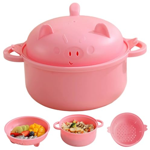 Bol à ramen pour micro-ondes, bol à ramen en plastique de qualité alimentaire 2 couches avec couvercle et drainage, capacité et portable pour l'école, le bureau la maison, style 2