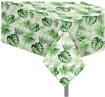 CC HOME 2 Pack Hawaiian Palm Leaf Party Plastic Tablecloth 54 x 108 Inch Long Rectangular Table Cover for Buffet,Birthday Party Holiday Dinner,Picnic or Tablecloth for Kitchen Event Use