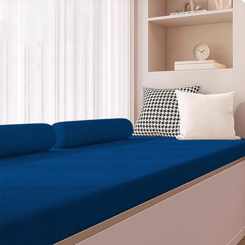 MENGXUAN Cojín para Banco 40 x 70 cm Suave, Lavable Cojín de Banco de Doble Base Antideslizante para Hogar, Jardín, Patio, Columpio, Interior, Azul