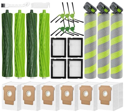 Max 705 Combo Kit de piezas de repuesto compatible con iRobot Roomba Max 705 Combo/Max 700 Series Combo Robot Aspiradora/2 cepillos principales/4 filtros HEPA/3 fregonas/6 cepillos laterales/6 bolsas