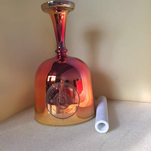 4th Octave about 6.5 mixed color Crystal Singing Chalice with Carved DesignDivine focus,Perfect Sacral chakra D Note for sound theraphy 432Hz standard.