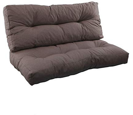 GERSO Bequemes Palettenkissen-Set - 120x60 Sitzkissen & 40cm Rückenlehne - BRAUN