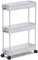 SPACEKEEPER Küchenwagen mit 3 Ebenen, Schmale Rollwagen Nischenregal auf Rollen, platzsparendes Badregal und Küchenregal für Küche Büro Bad, 40x13x61cm,Grau