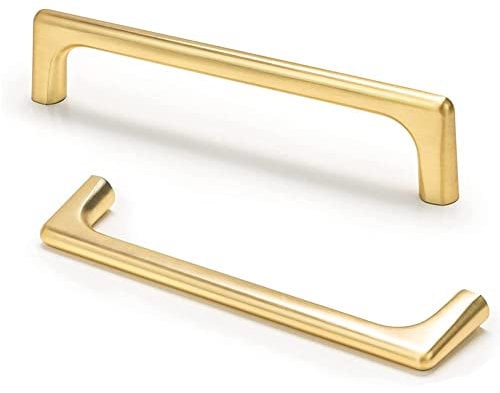 ANSIEDIO 2 Pieces Kitchen Cabinet Handles Hole Distance 320mm Brushed Brass Cupboard Handles Drawer Handles Zinc Alloy Wardrobe Handles