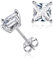 Clou d'Oreilles pour Femme - Boucle d’oreilles Puces en Argent 925 avec Cristaux Diamant Blanc Claire Pierre Carré Diamètre 6 mm Brillante Bijoux Cadeaux d'Anniversaire pour Femmes Filles Elle