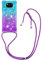 Ysnzaq Funda con Cuerda para Xiaomi Poco X3 NFC, Glitter Líquido Quicksand Ultrafina Silicona Carcasa Ajustable Collar Protección Case para Xiaomi Poco X3 Pro / X3 NFC YBG Green Purple.