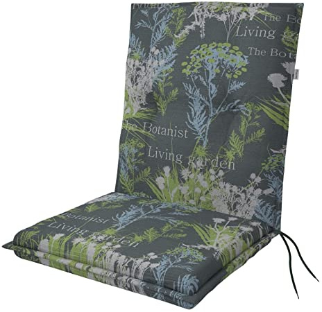 Doppler Auflage Niederlehner Living Botanist I Gartenstuhl-Polster 100x48x6cm aus Baumwolle & Polyester I Sitzauflage weich & bequem I Sitzkissen zum Festbinden an Gartenstuhl