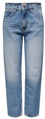 ONLY Female Straight-Fit Jeans ONLROBYN Hohe Taille Gerade geschnitten Jeans