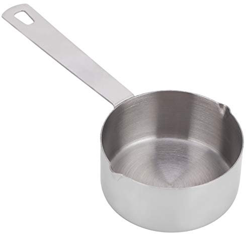 KUIKUI Misurini in acciaio inox con bilancia per ingredienti liquidi e secchi, misurini in metallo (1/3 tazza 80 ml)