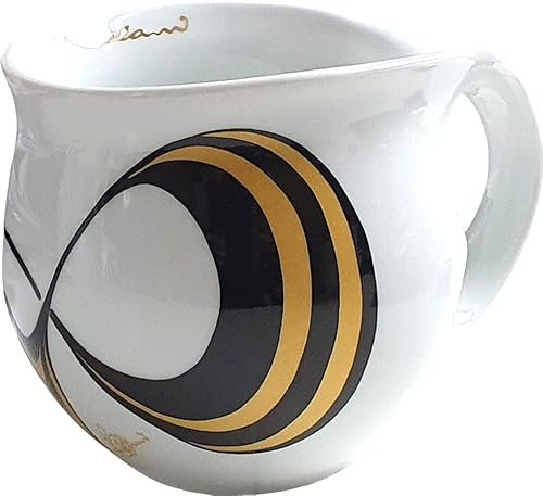 Jumbotasse Colani Kaffeetasse XXL Tasse Jumbobecher Porzellan Colani Capriole 600ml (Schwarz/Gold)