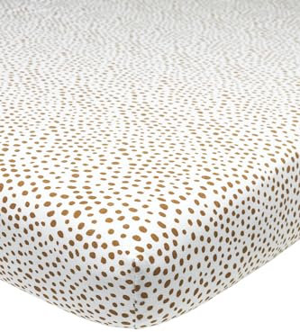 Meyco Home Basic Jersey Cheetah Spannbettlaken für 1-Person (Bettlaken mit weicher Jersey-Qualität, aus 100% Baumwolle, perfekte Passform durch Rundum-Gummizug, Maße: 90 x 200 cm), Camel