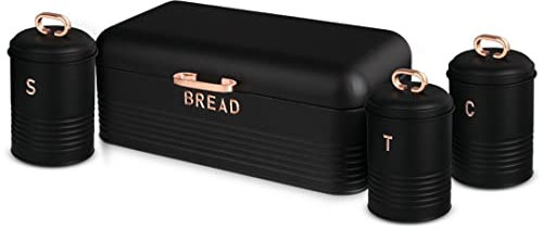 Berlinger Haus - BH/6753 - Brotbox mit 3 PC -Patronen, rosa schwarzes Gold