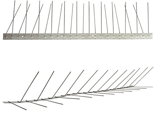 Pestsystems Vogelabwehr Dachrinne Premium Taubenspikes 3 Meter - 2-reihig auf V2A-Titan - hochwertige Lösung effektiv für Taubenabwehr Vogelschreck Taubenschreck Edelstahl Spikes Balkon Dach