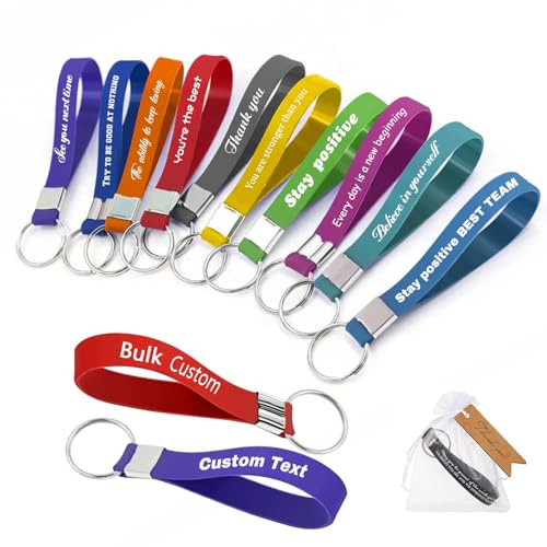 BEXOA EDC 5/10/50/100 porte-clés personnalisés en silicone porte-clés personnalisés texte/logo porte-clés pour événements, sensibilisation, motivation personnalisable