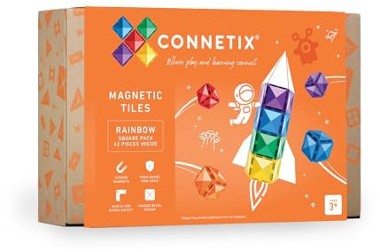 Connetix Rainbow Square Pack, 42 Pieces Age 3+
