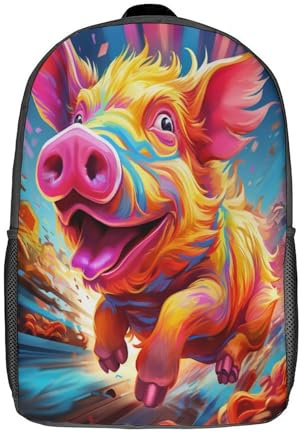 ZHIVIQ Colourful Smiling Dumbo Schulrucksack Für Kinder, 3D-Druck Büchertaschen, Tagesrucksack Casual Wildlife Reiserucksack Große Kapazität Casual Für Jungen Mädchen 17inch