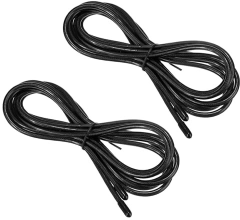 PATIKIL 10Ft Speed Jump Rope Replacement Cable, 2 Pack 4.5mm Professional Skipping Rope Replacement for High-Speed Jump Ropes, Black