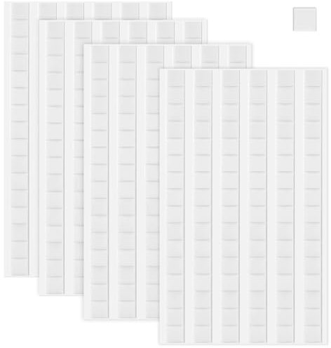 JULBEAR Klebeknete, 384 Stück Selbstklebende Klebeknete Foto Klebepads 3D Klebepunkte Wiederverwendbar Fotokleber Doppelseitig Selbstklebend für Poster Bildern Basteln(Weiß)