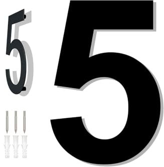 HKFENG 6 inch Large House Numbers Plates for Outside Floating Stainless Steel 304 Home Street Number Sign Door Numbers Screw On Address Door Number for Outside Easy to Install Matte Black