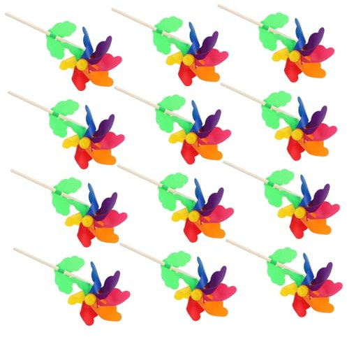 CIYODO Blumen Windrad Garten Deko Regenbogen Blumen Windräder Für Kinder Gartenwindmühlen Kinderwindmühlen Gartendekoration Windmühlendekoration