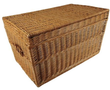 Truhe mit Deckel aus Weide braun Länge: 70 cm/mit Griffen 80 cm, Breite: 44 cm Höhe: 44 cm