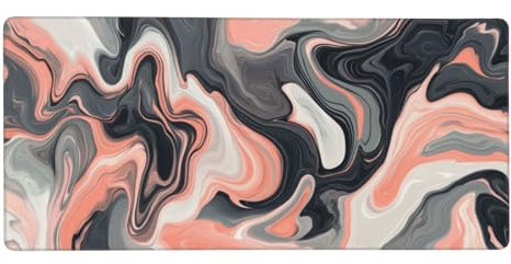 Tapis de Souris Rose XXL 900x400x3 mm, Gris Tapis de Souris Gamer, Grand Tapis de Souris avec Bords Cousus, Surface Lisse et Base en Caoutchouc Anti-dérapant, pour Accessoire Bureau et Maison-LG918