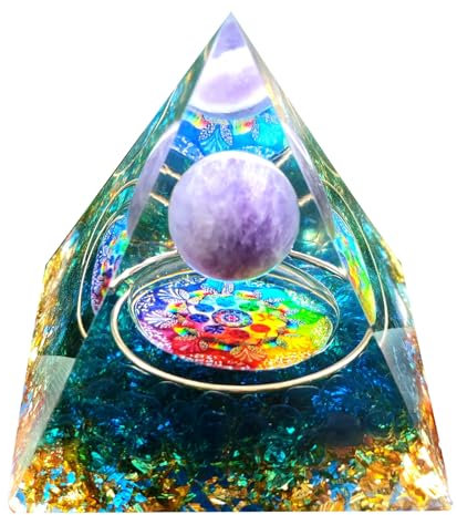 Mlysnd Piramide Energetica, Piramide di Orgonite, Piramide di Meditazione Curativa Con Orgonite Reiki, Ornamento Da Tavolo per La Meditazione 5cm/1.96” (B1)