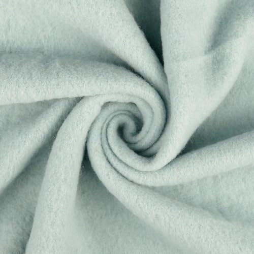 Walkloden Woll-Fleece WOLLI aus reiner Schurwolle - Jersey Walkloden weich und dehnbar - Mulesing frei Öko-Tex Klasse 1 Bekleidungstoffe Meterware Wollstoffe (Lindgrün)