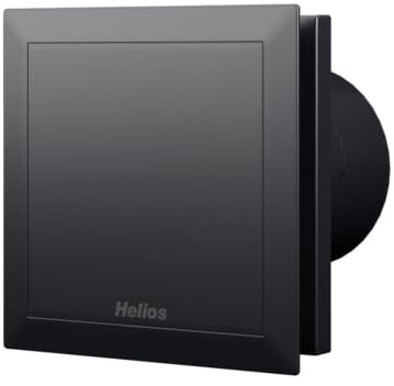 Helios Badlüfter M1/100 black wahlweise mit Nachlaufsteuerung, Feuchtesteuerung, Bewegungsmelder zur Belüftung in Bad und WC gegen Feuchtigkeit und Schimmel (mit Nachlauf- und Intervallbetrieb)