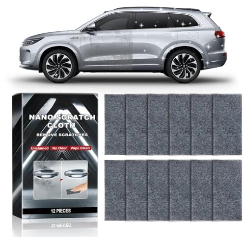 Nano Sparkle Tuch 12 Stück 2025, Nano SparkleTuch Auto Kratzer Original, für Oberflächenpolitur, Entfernt Kratzer, Autopflege, Nano Sparkle Tuch Auto für Reparatur von Kratzfarben,Lackpflege