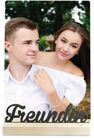 Elbeffekt Freundin Geschenk - Schriftzug mit Fotografie Holzbild - Freundin Geschenke, Freundin Geburtstagsgeschenk, Beste Freundin der Welt, Geburtstagsgeschenk für Freundin, Geschenk Freundin