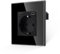 JIMEIDA Glas Steckdose mit USB C 20W Schnelles Laden Schwarz,Schuko Steckdosen Two Typ-C Port,Unterputz 86mm,16Amp 250V