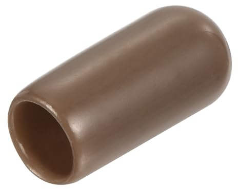 QUARKZMAN 15pcs Embouts en Caoutchouc, 6 mm ID Vis Filetage Protecteur en PVC Embouts de Protection Flexible pour Tube Métallique, Câbles, Fils, Tige, Écrou et Cache Boulon, Brun