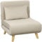 HOMCOM 3 in 1 Schlafsessel, Schlafsofa mit Bettfunktion, Lendenkissen, klappbarer Relaxsessel mit Verstellbarer Rückenlehne Liegestuhl in Samtoptik, für Wohnzimmer, Beige