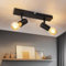 Dehobo Deckenstrahler E27 Schwarz - Deckenleuchte LED 2 Flammig, LED Deckenstrahler Schwenkbar - E27 Deckenlampe Spot - Retro Deckenlampe Spotlight für Schlafzimmer Wohnzimmer Küche