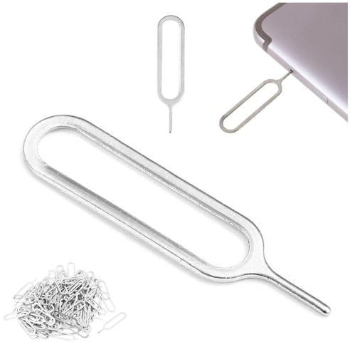 FLKWOP Bandeja de tarjeta SIM, herramienta de extracción de pin de expulsión, aguja para iPhone, metal, sustitución de aguja, universal