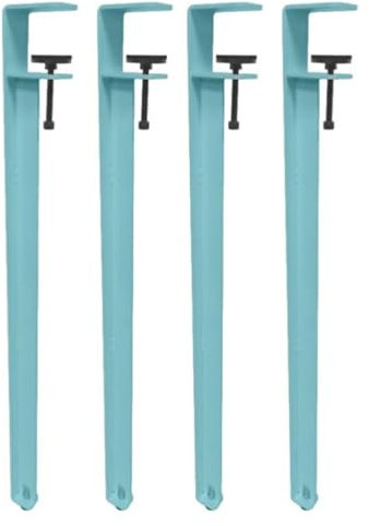 Gambe for tavolo con morsetto in metallo for tavolino da caffè e bar, piedino for scrivania da pranzo a forma di F con protezioni for pavimento, regolabili e senza foratura(Sky Blue,71cm(27.9in))