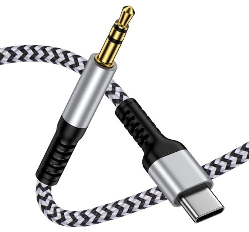 USB C auf Aux Kabel 1M, Typ C auf 3,5mm Klinke Kabel Audiokabel, Klinke auf USB C Aux Kabel Auto Handy für iPhone 16 15 Pro, Samsung Galaxy A16 5G A56 A36 A06 A15 A55 A54 A53 A35 S25 S24 S23 S22 S21