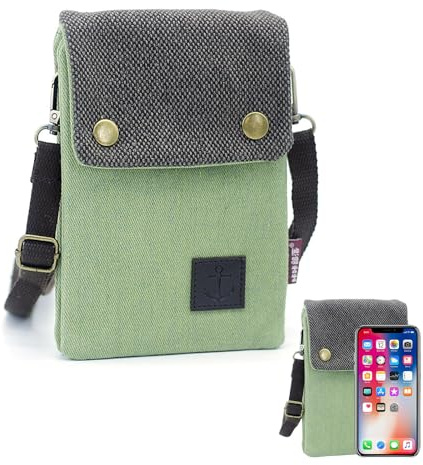 dogmoon Leichte Crossbody Umhängetasche, Multifunktionale Damen Handytasche Mit Schultergurt für Alltag Schule Einkauf (Grün)