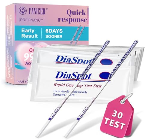 30 Test de Embarazo,Detección Temprana,test ovulacion,predictor test embarazo,Resultados Precisos Tiras Reactivas,Prueba De Embarazo Fácil De Usar Detección, Uso Sencillo en Casa