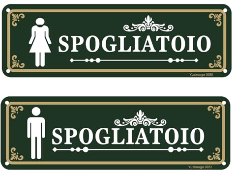 Targhette Spogliatoio Donne Uomini, 25 x 8 cm, retro con adesivo autoadesivo, facile da installare, resistente ai raggi UV, resistente alle intemperie, set da 2